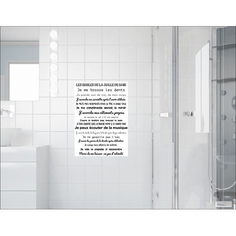 Sticker mural décoratif 48 cm X 68 cm pour salle de bain - Règles à appliquer à la maison pour décorer votre intérieur (1/3)