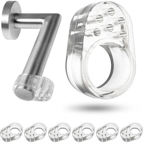 Butées de poignées de porte, 6 Pièces, Prévient l’endommagement des murs, Transparent, Anneaux de Ø 18 mm, Fabriquées en silicone flexible, Protection Pads pour murs contre les poignées de fenê (1/5)