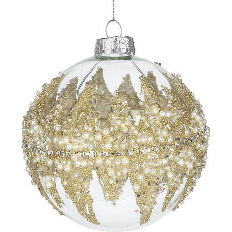 Palline per albero di Natale in vetro "Mirage" oro per decorazioni natalizie -4 sfere da 10 cm (1/4)