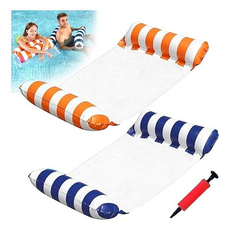 Hamac Matelas Piscine Gonflable, Bouee Piscine Adulte, Bouées et Matelas Gonflable Adulte, Bouée Transat Piscine Pliable Portable, Hamac Gonflable Piscine, Hamac de Piscine Gonflable (1/5)