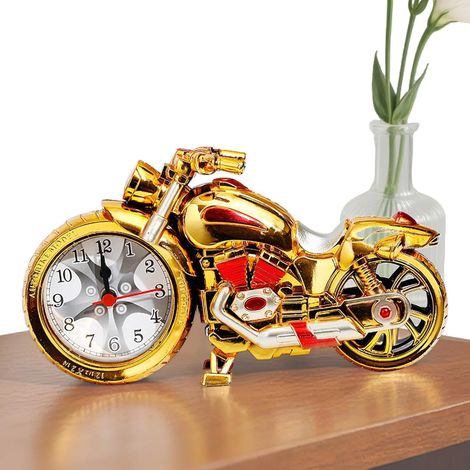 Réveil Stylé et Horloge de Table Motocyclette à Piles Réveil en Forme de Moto Fonctionnant sur Piles pour Bureau, Chambre à Coucher, Maison, Étagère, Salon et Dortoir (1/5)