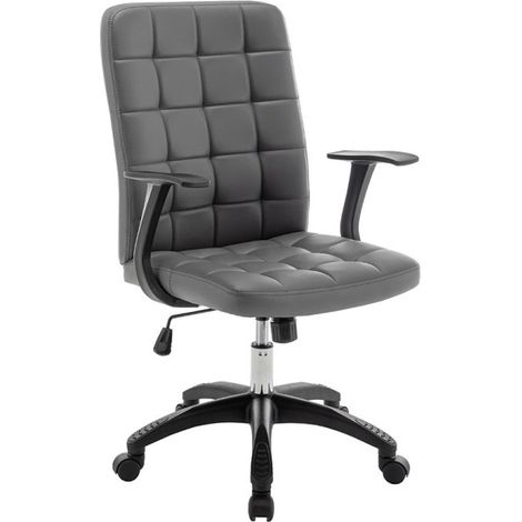 Sedia da ufficio KARDEN – Tessuto grigio – Braccioli – Girevole – Piedi in metallo – Design ergonomico e contemporaneo