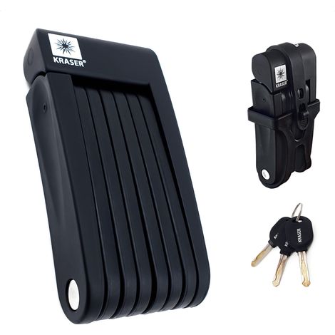 Cadenas Vélo Pliable Compacte, Articulations en Acier à 360º, Support de Transport Inclus, Serrure de Sécurité Antivol pour Vélo et Trottinette Electrique 70cm (1/5)