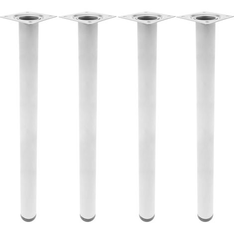 PrimeMatik - Pieds de table rond pour meubles et bureau en acier gris 75cm 4-pack (1/5)