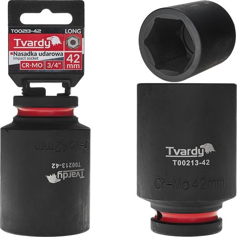 Vaso de impacto largo de 3/4" de 6 puntas, 42 mm, CR-MO (1/20) (1/4)