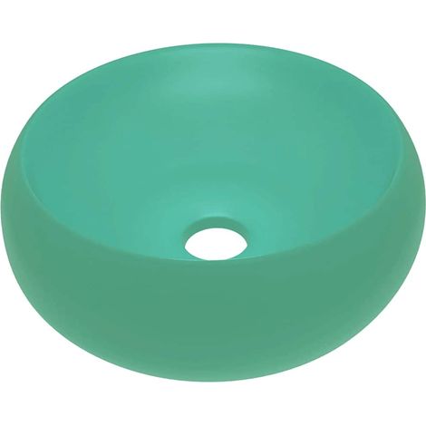 Lavabo rond de luxe Vert clair mat 40x15 cm Céramique