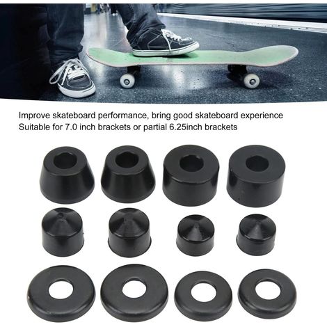 Amortisseur De Planche à Roulettes, Support Antichoc En Polyuréthane Noir Haute Résilience Pour Longboard, Kit De Reconstruction De Camion De Planche à Roulettes Bagues De Rechange Pour Planche à Roul