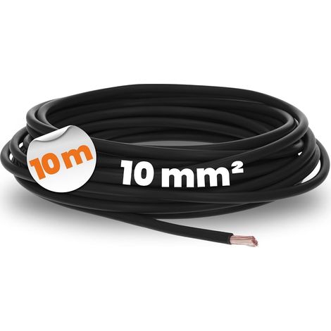 10 mm² Câble de Câblage Souple en PVC, Noir, 10 m (1/5)