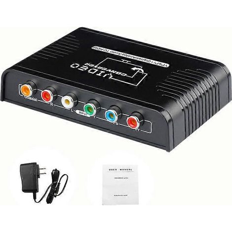 Convertisseur vidéo composantes RGB vers HDMI compatible, adaptateur de câble compatible HDMI pour sortie PS2, Wii, DVD et HD. (1/2)