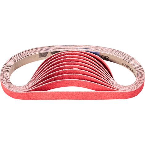 PFERD TOOLS Keramikkorn Schleifband BA 16x480mm CO-COOL80 für Edelstahl-Schliff mit Bandschleifer 50 Stk (1/4)