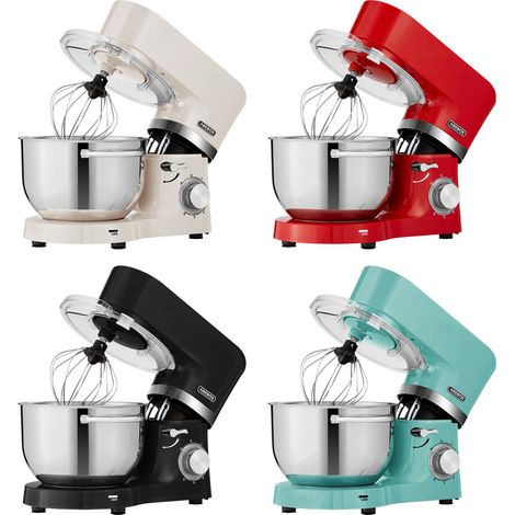 AREBOS Food Processor 1500W with 2x Stainless Steel Mixing Bowls Low Noise 6 Levels Black - Black (1/5)