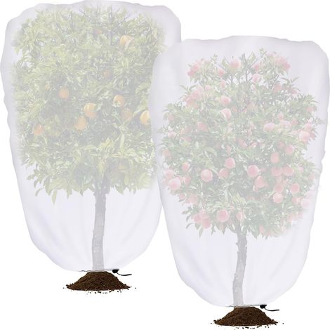 Ensemble de 2 protections solaires pour plantes de jardin avec cordon de serrage, 1,98 m x 1,52 m, filet anti-insectes. (1/5)
