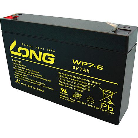 Amazon Kung Long Akku WP7-6 6V 7Ah AGM Blei Vlies wartungsfrei 6Volt