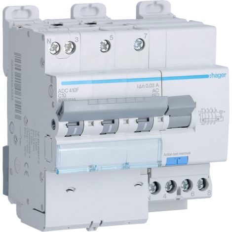 Disj.dif 3P+N 6-10kA C-10A 30m - DISJ. DIFF.3PH-N HAGER ADC410F (1/4)