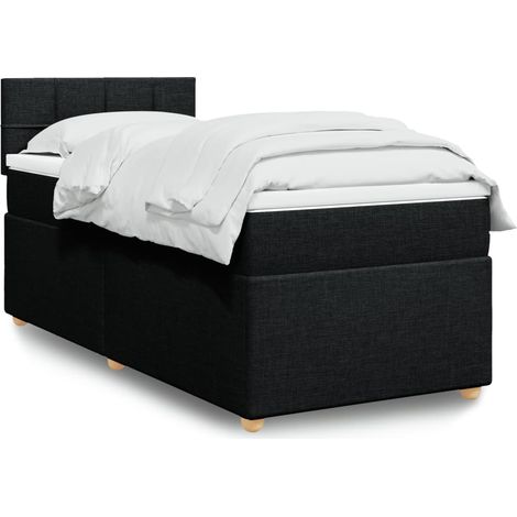 Boxspringbett mit Matratze Schwarz Stoff
