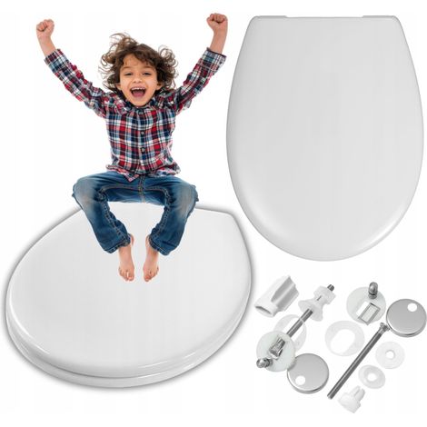 Cersanit  Lunette de Toilette - Panzern - Blanche - Résistante 400 kg - Antibactérienne - Softclose
