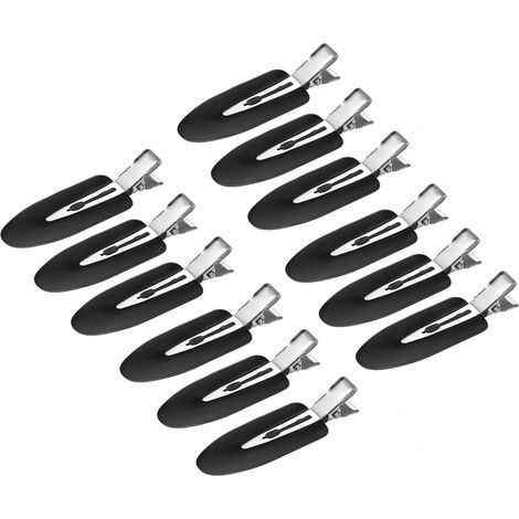 Lot de 12 Pinces à cheveux, Anti-pliure, Plastique et Acier inoxydable, Pour frange et maquillage (1/5)