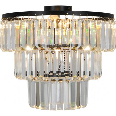 Plafoniera glamour nera cristallo Ø41 4xE14 Zuma Line