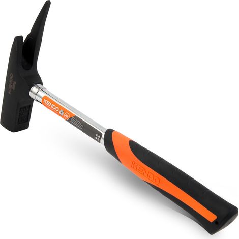 Marteau de charpentier 600 g – Tête en acier avec support magnétique – Extracteur de clous – Manche en tube d'acier robuste – Couleur Orange (1/4)