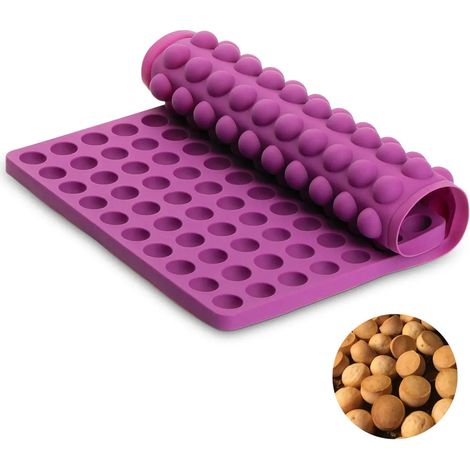 Tapis de cuisson en silicone demi-sphère mini (1cm), moule à biscuits pour chiens mini, résistant à la chaleur et de qualité alimentaire (Violet) (1/5)