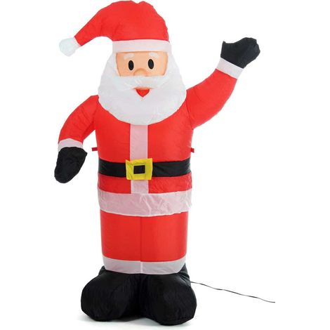 Gonfiabile Babbo Natale Grande Altezza 120 Cm Con Illuminazione Led Per Esterno