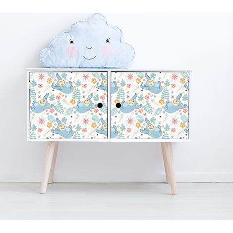 Sticker meuble enfant gorille se balançant dans la jungle 40 x 60 cm (1/5)