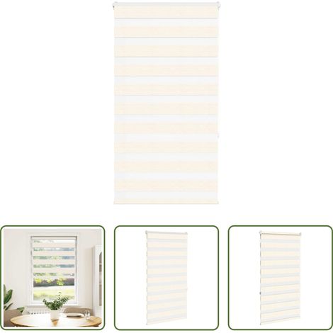vidaXL Marmorbeige -  Doppelrollo Marmorbeige 80x150 cm Stoffbreite 75,9 cm Polyester (1/5)