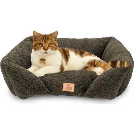 1 - Coussin pour Chien - Panier pour Chat - Tissu Bouclé Synthétique Lavable - Rembourrage Moelleux Confortable - Intérieur Salon Chambre - Vert - 55x45x20 cm (1/5)