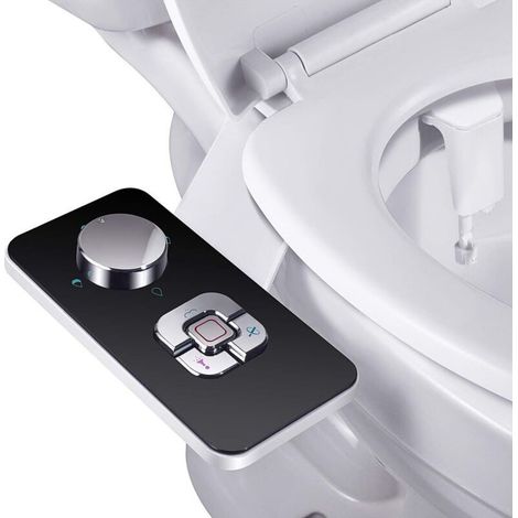 Pulvérisateur Bidet non électrique avec double buses rétractables autonettoyantes - Nettoyage avant et arrière - Bouton poussoir réglable pour eau froid (1/5)