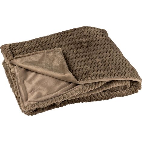 Plaid Uni "Winter" 130x180cm Marron Foncé (1/4)