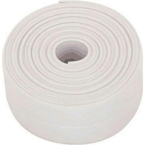 Ulisem 3,2 metri striscia sigillante autoadesiva in PVC per lavello, antiumidità, bagno, cucina, bianco (1/4)