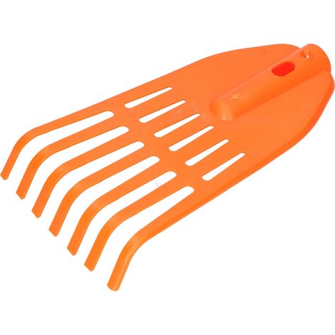 KOTARBAU® Rateau à Feuilles - Plastique - 7 Dents - Orange - sans Manche - Râteau Jardin - Balai à Gazon - Ramasse Feuilles - Léger - Résistant - Entretien Jardin (1/5)