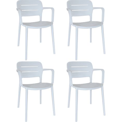 Lot de 4 fauteuils de table en polypropylène, SUNSET