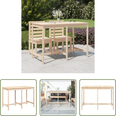 Holz - Gartentisch 159,5x82,5x110 cm Massivholz Kiefer (1/5)