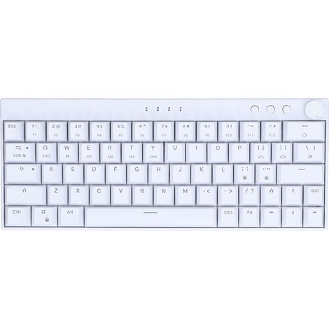Clavier mécanique 64 touches avec rétroéclairage RGB, 3 modes de lecture, design ergonomique, 4 options de commutateurs (blanc et marron) disponibles pour iOS