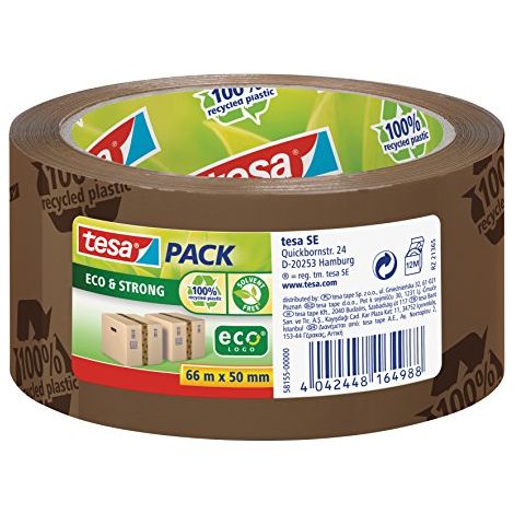 Tesa 58155-00000-00 Tesapack Eco & Strong Nastro da Imballo Adesivo, 66m-50mm, Avana (1/4)