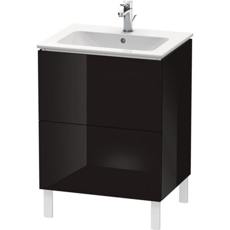 Mobile lavabo L-CUBE 620x481x704mm nero lucido (1/5)