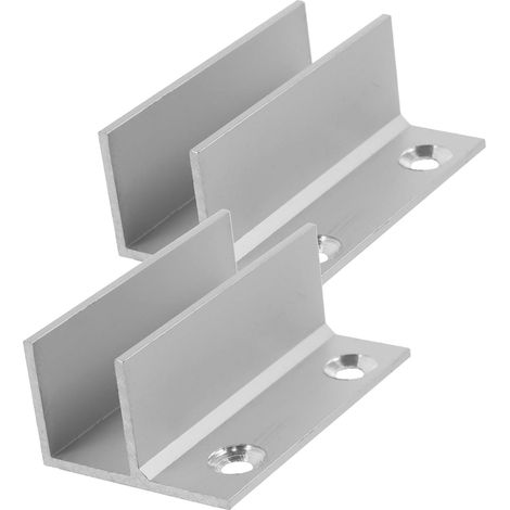 2 pièces guide de sol pour porte coulissante, aluminium (1/5)