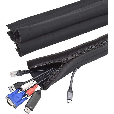 Sollbry Cache Câble, Câble Gaine [Lot de 4, 1050cm] Passe Câble Bureau, Boite Cache Câble, Gaine Câble Informatique, Flexible Organisateur de Fil Electriques TV Ordinateur USB Audio Vidéo Boîte etcAec (1/5)