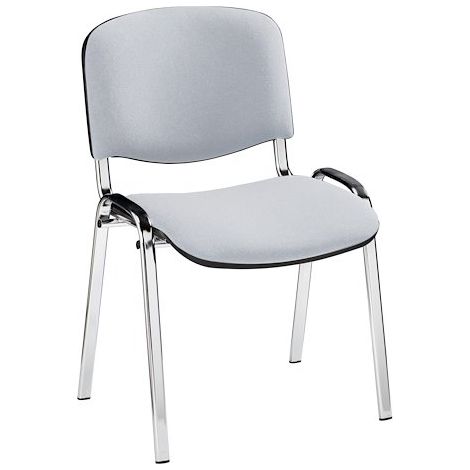 Chaise conférence professionnelle grise - pieds chromé - Maxiburo (1/3)