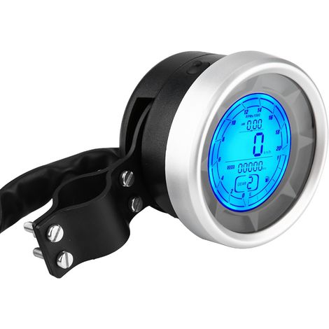 Multifunktionales LCD-Motorradinstrument: Drehzahlmesser, Geschwindigkeitsmesser, Kilometerzähler, Geschwindigkeitswarnung (1/5)