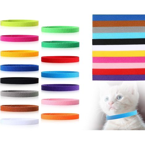15 Pièces Colliers pour Chiots et Chatsons Réglables, Multicolores, en Nylon et Polyester, Taille Ajustable, pour Petits Chiots et Chatsons, avec Spécialités de Couleurs et Taille (1/5)