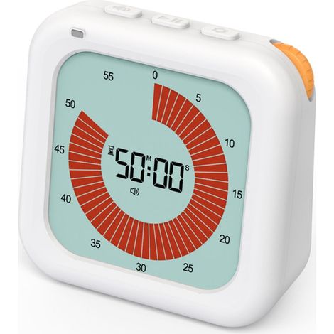 Minuterie Numérique 60 Minutes, Compte à Rebours avec Écran LCD, 3 Modes d'Alarme et Horloge à Minuterie Visuelle pour Cuisine, Bureau ou Atelier (1/4)
