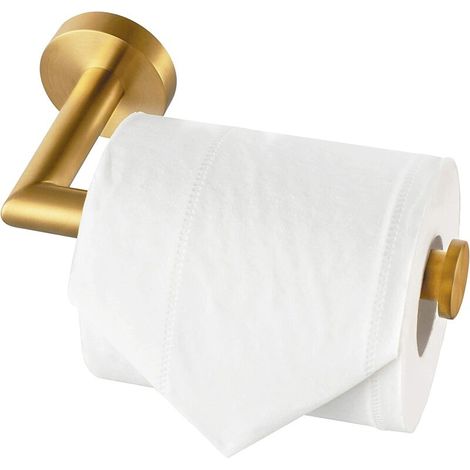 Toilettenpapierhalter aus gebürstetem Edelstahl, wandmontierter Toilettenpapierhalter für Badezimmer, Edelstahl SUS 304, WC-Toilettenpapierhalter (gebürstetes Messing) (1/5)
