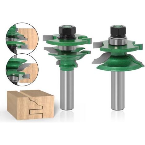 Ensemble de 2 couteaux pour panneaux de porte, manche de 12 mm, pour mortaise, travail du bois, mortaises et rainures, rails d'armoires, onglets (vert) (1/5)