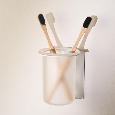 Toothbrush Holder White/Frosted Mural (1/5)