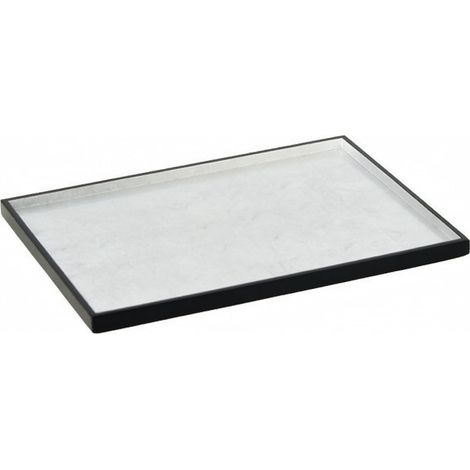 Tablett aus MDF mit eleganter silberner Oberfläche Vielseitiges, praktisches und dekoratives Tablett, länglich, 35 x 25 x 1,5 cm (1/5)