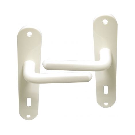 Ouvre&Déco – 2 poignées de porte FLAINE entrée de clé, Nylon blanc entraxe 165 mm (1/2)