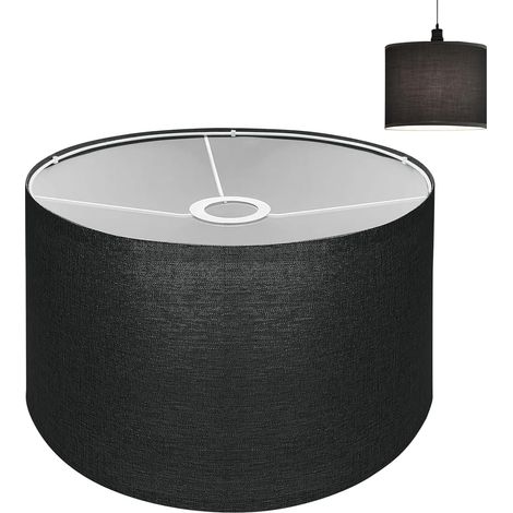 CCYKXAAbat-jour pour lampe suspendue Noir, Diamètre 30 cm, Abat-jour pour lampe de table pour E27, Abat-jours pour lampe de table pour table (1/5)
