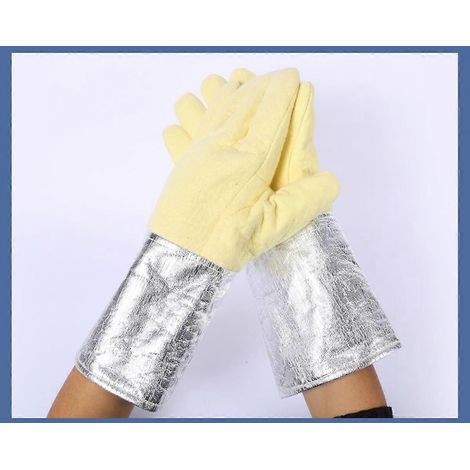 Gants en aluminium et Kevlar résistants aux hautes températures, fusionnants et multi-spécifications. Isolation thermique, résistance aux hautes températures et épaississement à la chaleur. Gants de f (1/2)
